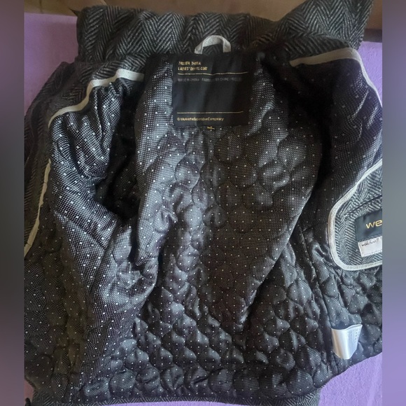 WeSC Thora Hooded Herringbone Wool Blend Duffel Coat Toggle + Zip Gray Size S - Picture 6 of 12